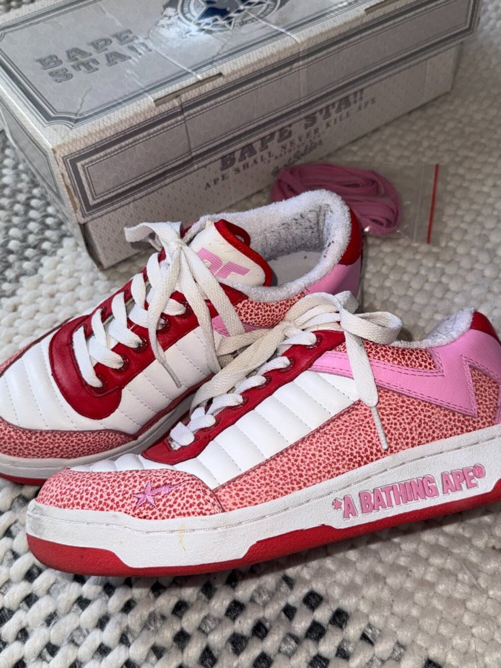 Bape Sta 88 Red Pink Sneakers